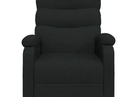 Fotoliu de masaj electric rabatabil, negru, textil - 4/5