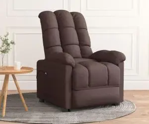 vidaXL Fotoliu rabatabil electric, maro închis, material textil