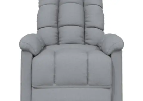 Fotoliu de masaj electric rabatabil, gri deschis, textil - 4/5