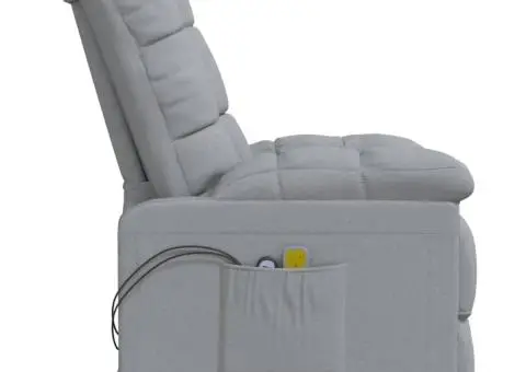 Fotoliu de masaj electric rabatabil, gri deschis, textil - 5/5