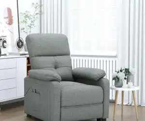 vidaXL Fotoliu rabatabil electric, gri închis, material textil