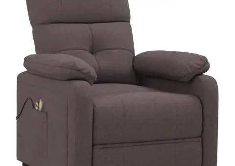 Fotoliu de masaj electric, maro închis, material textil - 3/5