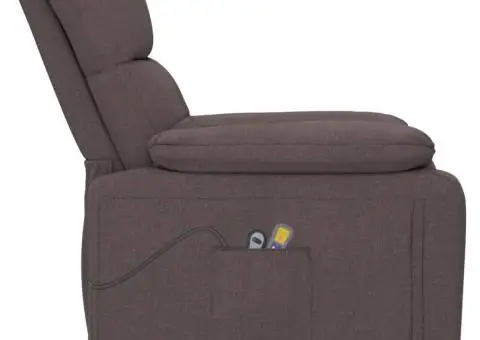 Fotoliu de masaj electric, maro închis, material textil - 5/5