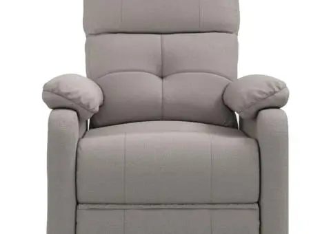 Fotoliu de masaj electric rabatabil, gri taupe, textil - 4/5