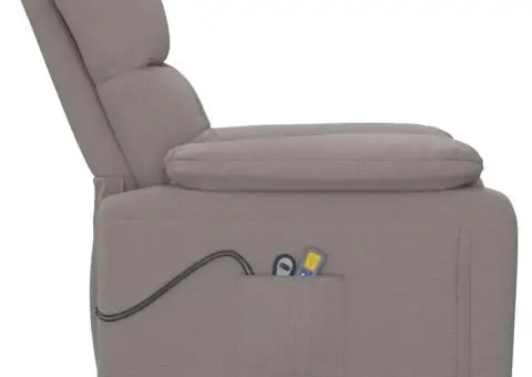 Fotoliu de masaj electric rabatabil, gri taupe, textil - 5/5