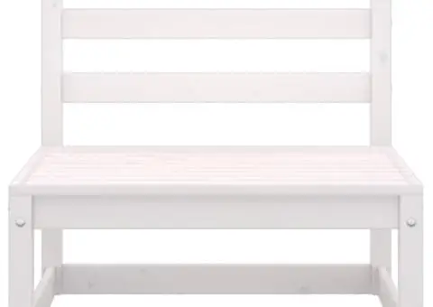 Set mobilier de grădină, 3 piese, alb, lemn masiv de pin - 5/5