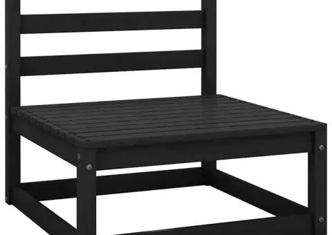 Set mobilier de grădină, 6 piese, negru, lemn masiv de pin - 4/5