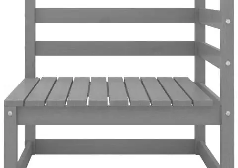 Set mobilier de grădină, 5 piese, gri, lemn masiv de pin - 5/5