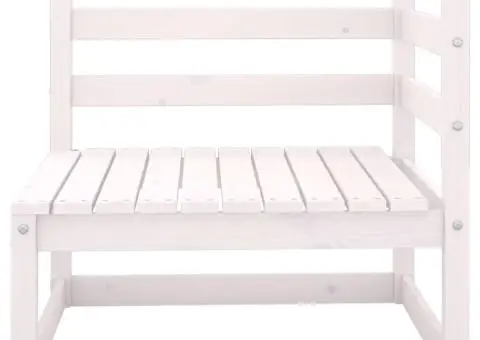 Set mobilier de grădină, 5 piese, alb, lemn masiv de pin - 5/5