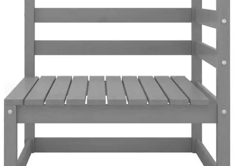 Set mobilier de grădină, 6 piese, gri, lemn masiv de pin - 5/5