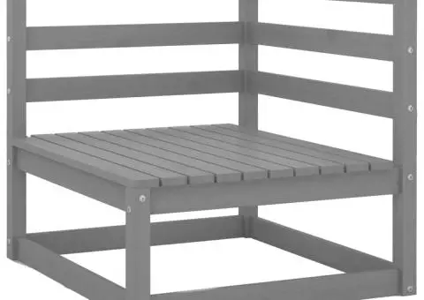 Set mobilier de grădină, 4 piese, gri, lemn masiv de pin - 4/5