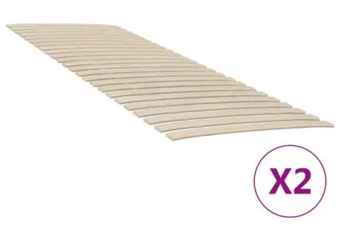 Somieră de pat cu 48 de șipci, 2 buc., 70x200 cm - 1/5