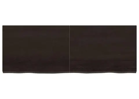 Blat de baie, maro închis, 140x50x(2-4) cm, lemn masiv tratat - 4/5