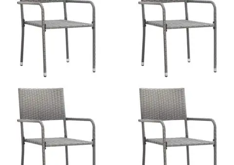 Set mobilier de grădină, 5 piese, gri, poliratan - 3/5