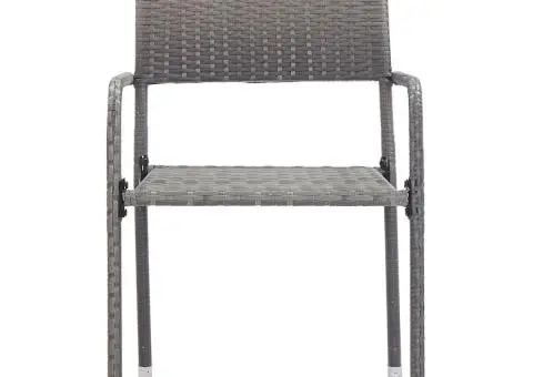 Set mobilier de grădină, 5 piese, gri, poliratan - 5/5