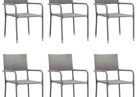 Set mobilier de grădină, 7 piese, gri, poliratan - 2/5