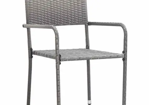 Set mobilier de grădină, 7 piese, gri, poliratan - 3/5