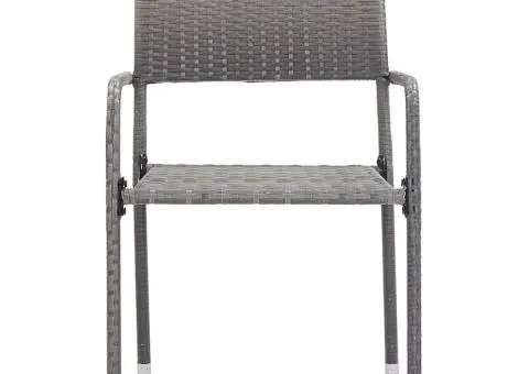 Set mobilier de grădină, 7 piese, gri, poliratan - 4/5