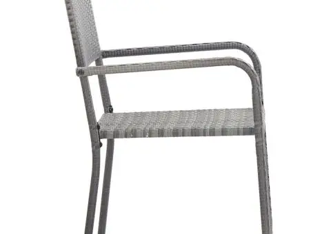 Set mobilier de grădină, 7 piese, gri, poliratan - 5/5