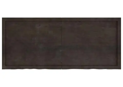 Blat de baie, maro închis, 140x60x(2-4) cm, lemn masiv tratat - 4/5