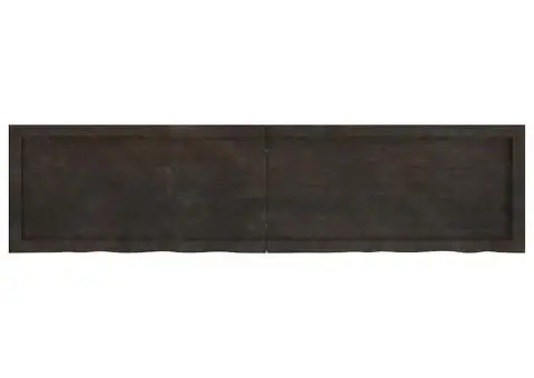 Blat de baie, maro închis, 160x40x(2-4) cm, lemn masiv tratat - 4/5