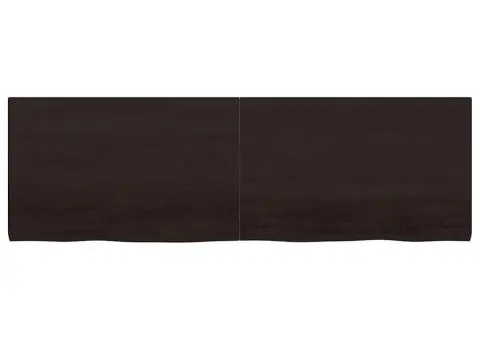 Blat de baie, maro închis, 160x50x(2-4) cm, lemn masiv tratat - 3/5