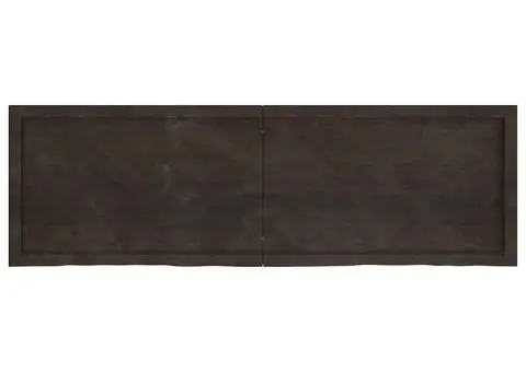 Blat de baie, maro închis, 160x50x(2-4) cm, lemn masiv tratat - 4/5