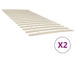 vidaXL Somieră de pat cu 34 de șipci, 2 buc., 90x200 cm