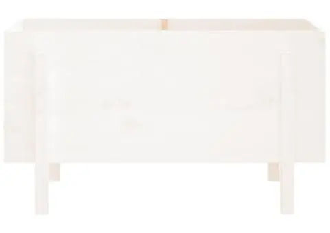 Strat înălțat de grădină, alb, 101x50x57 cm, lemn masiv de pin - 5/5
