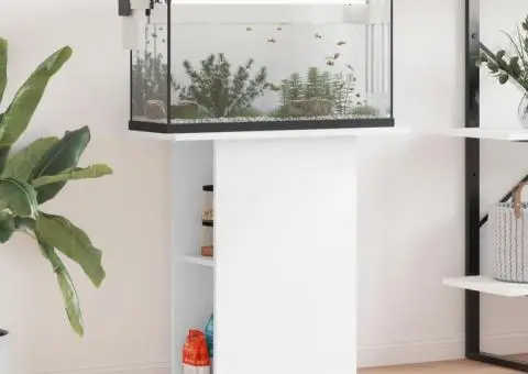 Suport pentru acvariu, alb, 75x36x72,5 cm, lemn prelucrat - 1/5