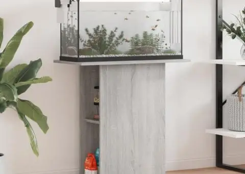 Suport acvariu, gri sonoma, 75x36x72,5 cm, lemn prelucrat - 1/5