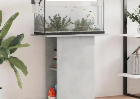 Suport acvariu, gri beton, 75x36x72,5 cm, lemn prelucrat - 1/5