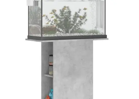 Suport acvariu, gri beton, 75x36x72,5 cm, lemn prelucrat - 3/5