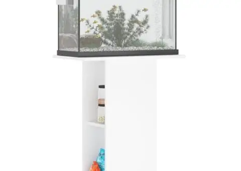 Suport pentru acvariu, alb, 60,5x36x72,5 cm, lemn prelucrat - 3/5