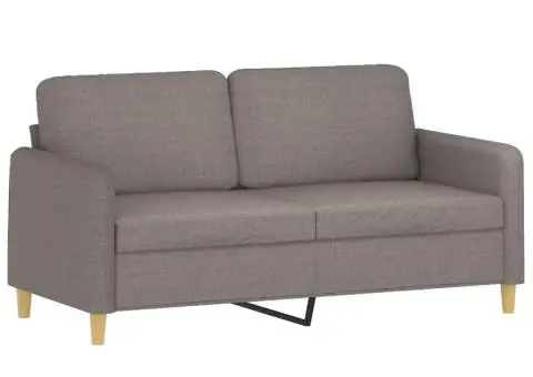 Canapea cu 2 locuri cu pernuțe, gri taupe, 140 cm, textil - 4/5