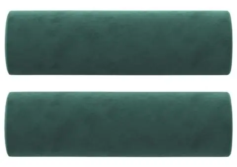 Canapea cu 3 locuri cu pernuțe, verde închis, 180 cm, catifea - 5/5