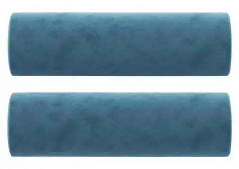 Canapea cu 3 locuri cu pernuțe, albastru, 180 cm, catifea - 5/5