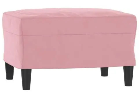 Canapea cu 3 locuri și taburet, roz, 180 cm, catifea - 5/5