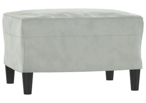 Fotoliu canapea cu taburet, gri deschis, 60 cm, catifea - 5/5