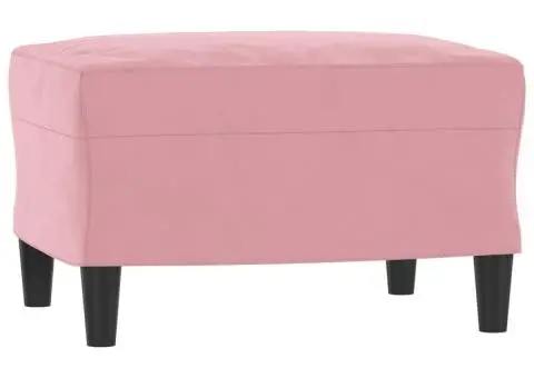 Fotoliu canapea cu taburet, roz, 60 cm, catifea - 5/5