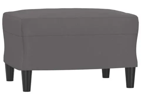 Fotoliu canapea cu taburet, gri, 60 cm, piele ecologică - 5/5