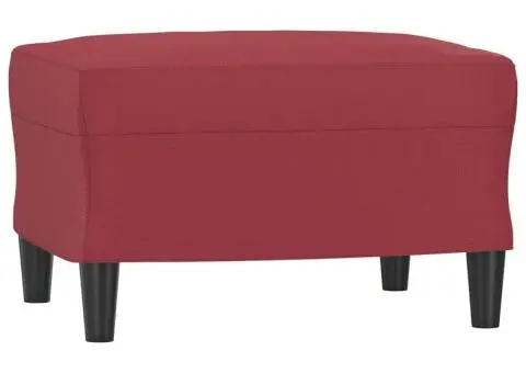 Canapea cu 3 locuri și taburet, roșu vin 180 cm piele ecologică - 5/5