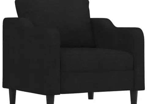 Fotoliu canapea cu taburet, negru, 60 cm, material textil - 4/5