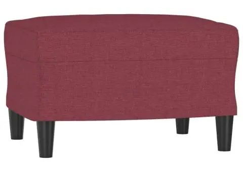 Fotoliu canapea cu taburet, roșu vin, 60 cm, material textil - 5/5