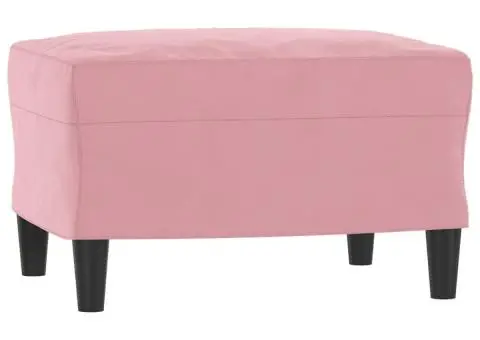 Fotoliu canapea cu taburet, roz, 60 cm, catifea - 5/5