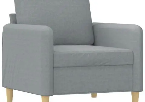 Fotoliu canapea cu taburet, gri deschis, 60 cm, textil - 4/5