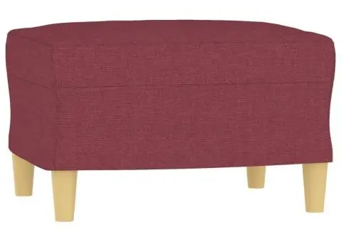 Fotoliu canapea cu taburet, roșu vin, 60 cm, material textil - 5/5