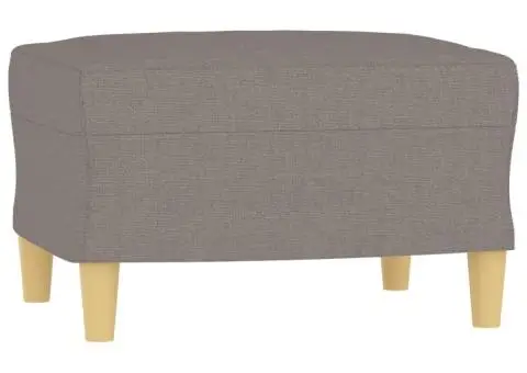 Canapea cu 3 locuri și taburet, taupe, 180 cm, material textil - 5/5