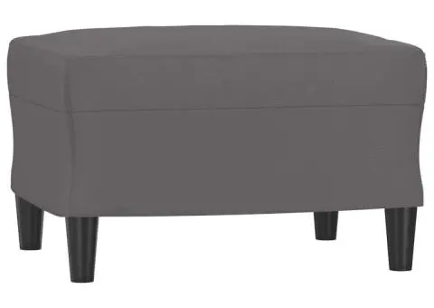 Fotoliu canapea cu taburet, gri, 60 cm, piele ecologică - 5/5