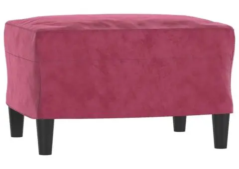 Fotoliu canapea cu taburet, roșu vin, 60 cm, catifea - 5/5